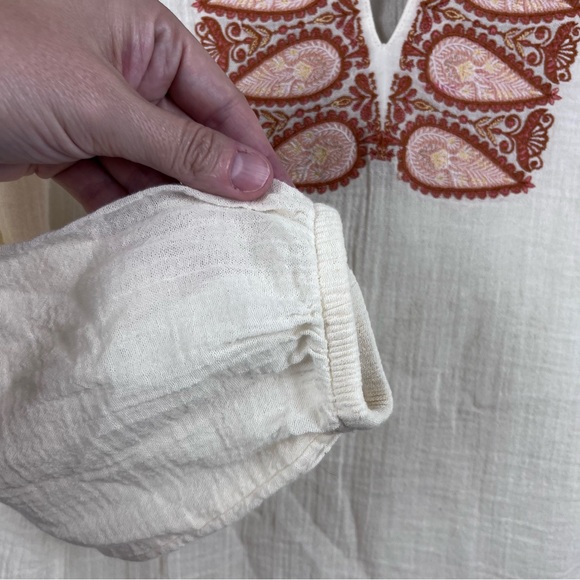 Spartina 449 Analyn Embroidered Tunic Blouse Embellished Tunic Gauze Boho XS - Picture 8 of 11